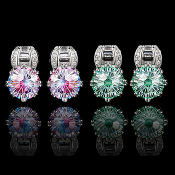 Cercei - Argint 925, Diamante încrustate, Design floral, în formă de stea și geometric, Huayoumei Y983