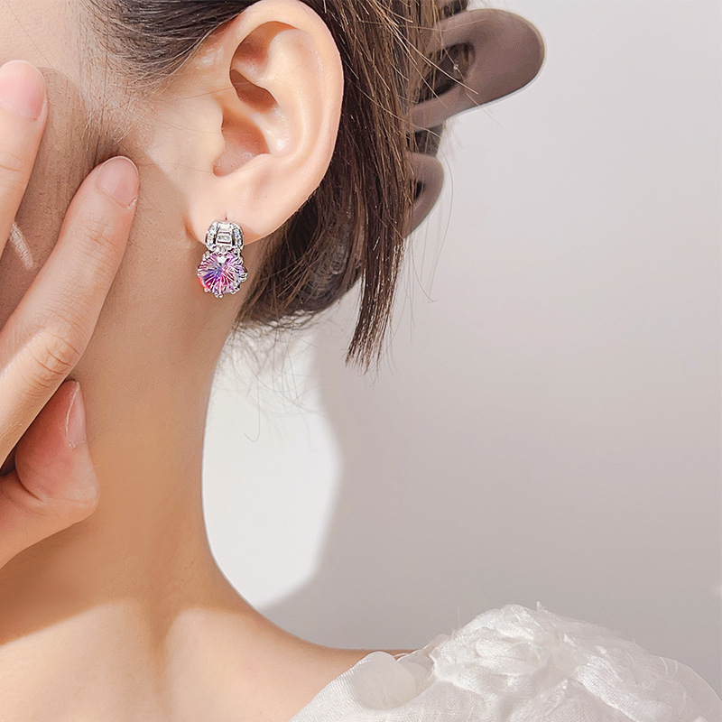 Cercei - Argint 925, Diamante încrustate, Design floral, în formă de stea și geometric, Huayoumei Y983