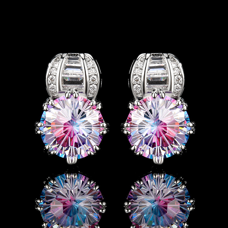 Cercei - Argint 925, Diamante încrustate, Design floral, în formă de stea și geometric, Huayoumei Y983