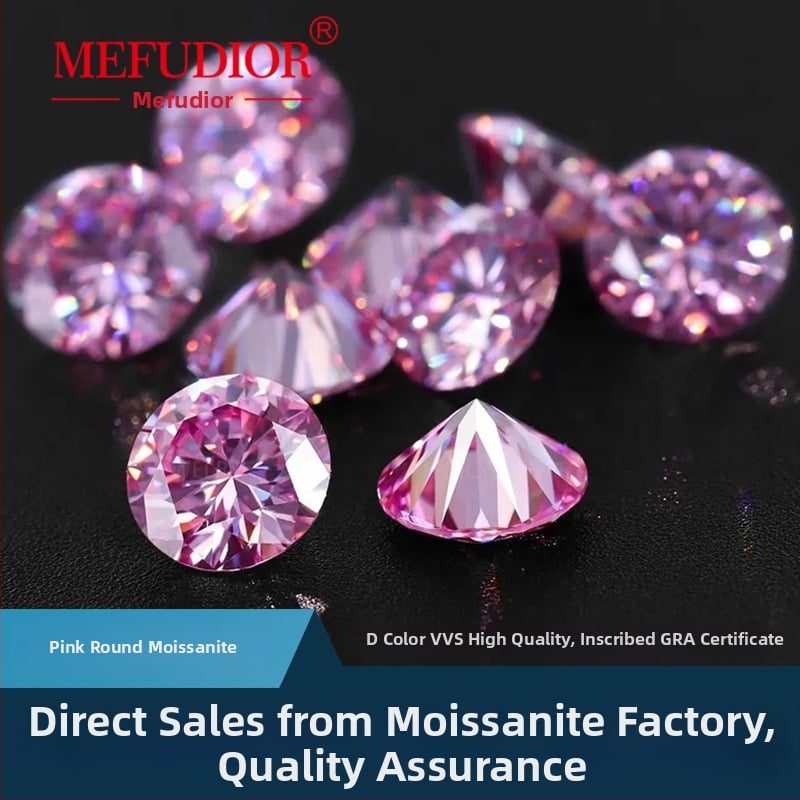 Moissanite apvalus laisvas brangakmenys su GRA sertifikatu, skaidrumas lygis VVS, kirpimas Eight Hearts and Eight Arrows