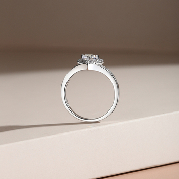 Prsten srcolikog oblika sa bezel ugradnjom, moissanit 0,5 ct, srebro 925, za žene, dar za zaruke ili vjenčanje