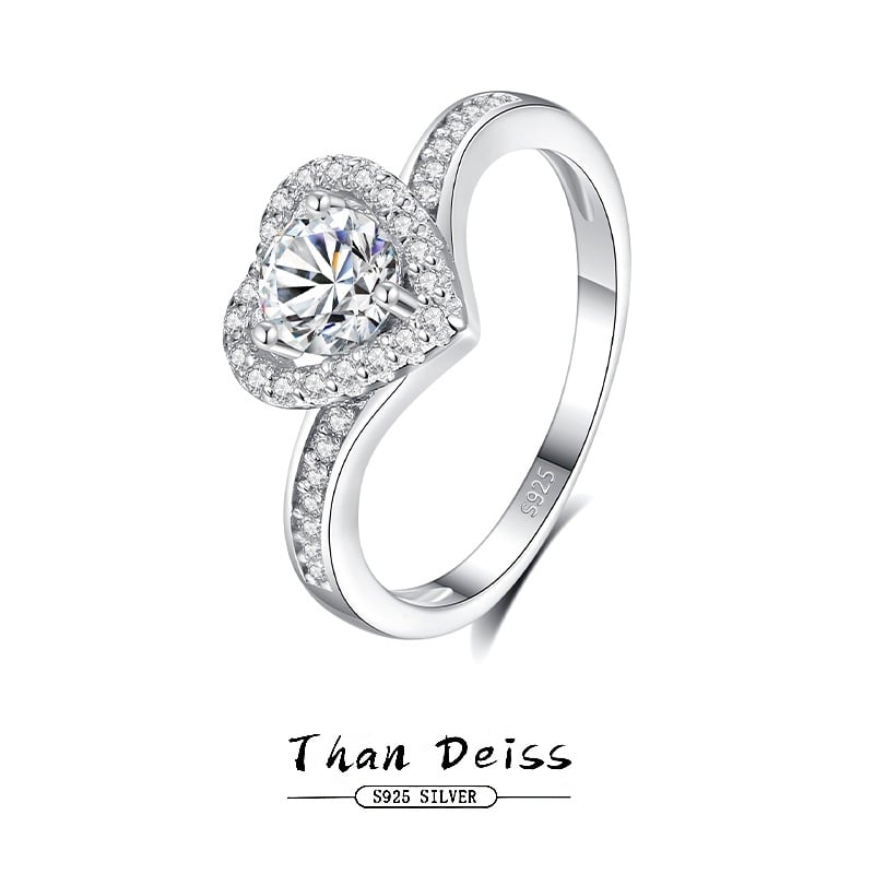 Prsten srcolikog oblika sa bezel ugradnjom, moissanit 0,5 ct, srebro 925, za žene, dar za zaruke ili vjenčanje