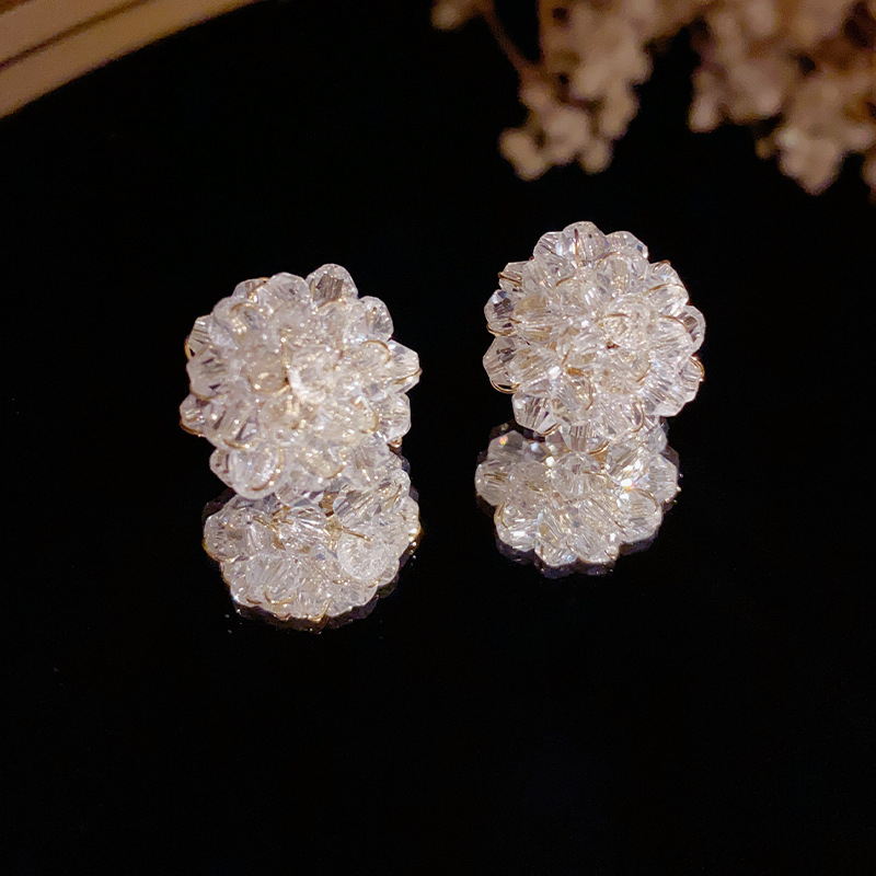 Naušnice – bakar, pozlaćeni premaz, Korean Dupin, cvjetni stil, za žene