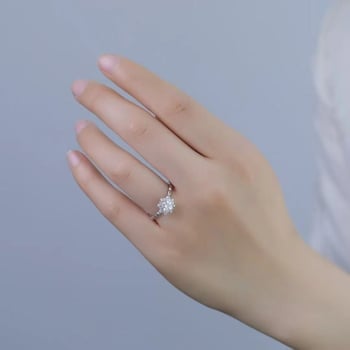 Ženski prsten od moissanita, 0,5 ct, srebro 925, pozlaćeni premaz, PT950 žig