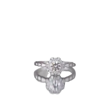Ženski prsten od moissanita, 0,5 ct, srebro 925, pozlaćeni premaz, PT950 žig