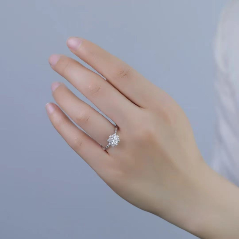 Ženski prsten od moissanita, 0,5 ct, srebro 925, pozlaćeni premaz, PT950 žig