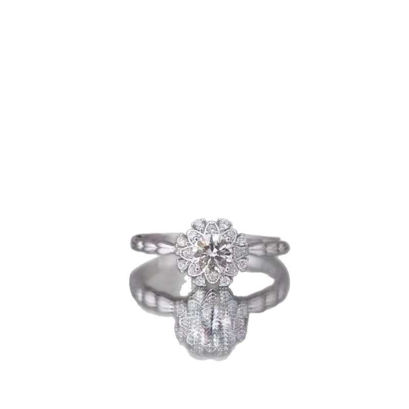 Ženski prsten od moissanita, 0,5 ct, srebro 925, pozlaćeni premaz, PT950 žig