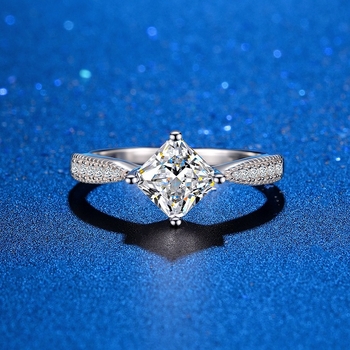 S925 ezüst gyűrű gyémántokkal - virág alakú, női divatkiegészítő, 2025 tavasz