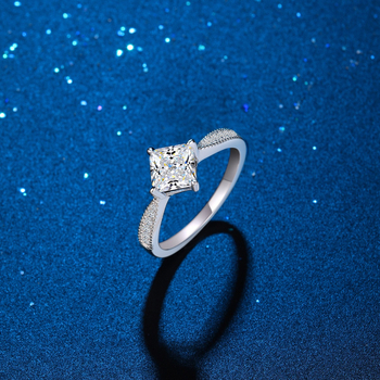 S925 ezüst gyűrű gyémántokkal - virág alakú, női divatkiegészítő, 2025 tavasz