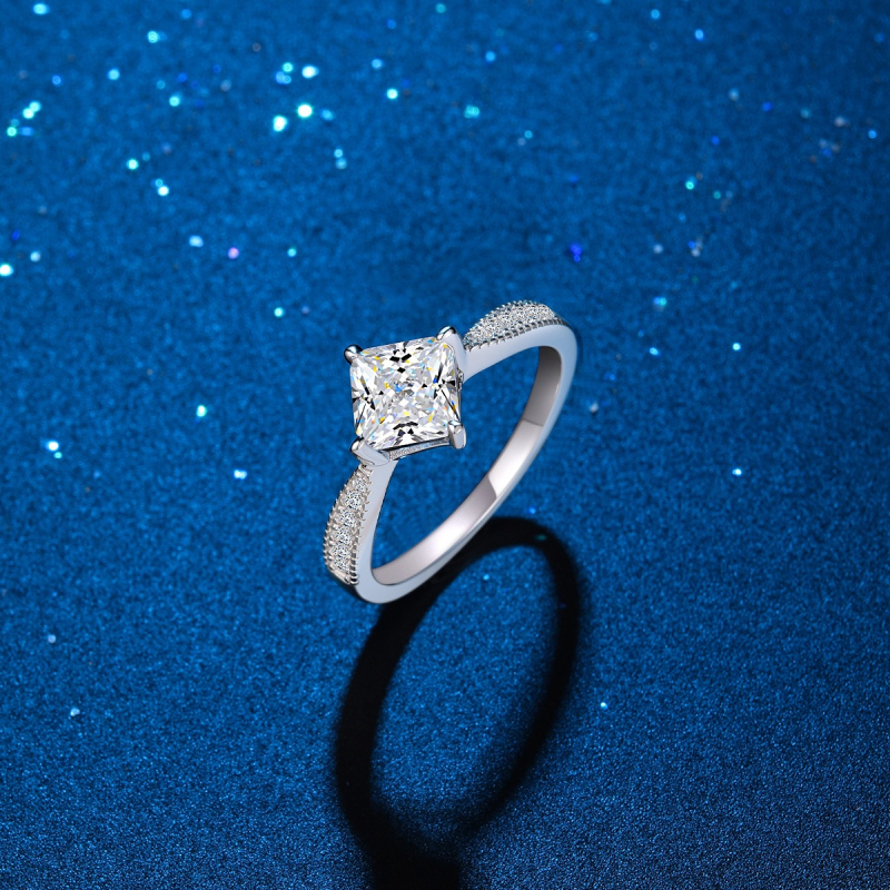 S925 ezüst gyűrű gyémántokkal - virág alakú, női divatkiegészítő, 2025 tavasz