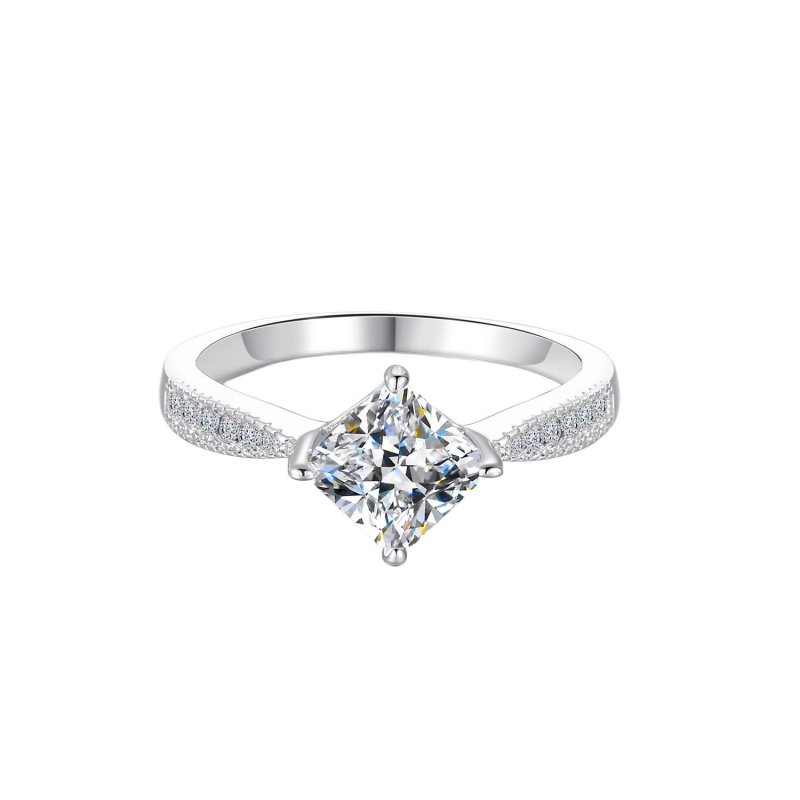 S925 ezüst gyűrű gyémántokkal - virág alakú, női divatkiegészítő, 2025 tavasz