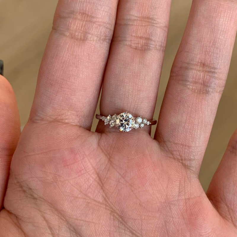 Baogiali Ρυθμιζόμενο δαχτυλίδι με γεωμετρικό σχήμα – χαλκός και ζιρκόνια, ελαφρύ πολυτελές γυναικείο δαχτυλίδι