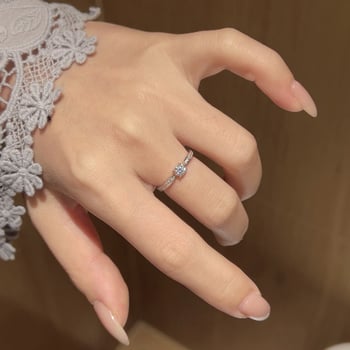 Ρυθμιζόμενο δαχτυλίδι από χαλκό – στρογγυλό σχήμα, στυλ νεράιδας, ηλεκτροπλατινωμένο φινίρισμα, κωδικός J0483, γυναικείο αξεσουάρ