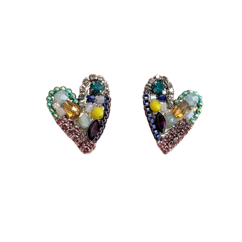 Naušnice u obliku srca, ručno rađene, mješavina materijala, japansko-južno-korejski stil