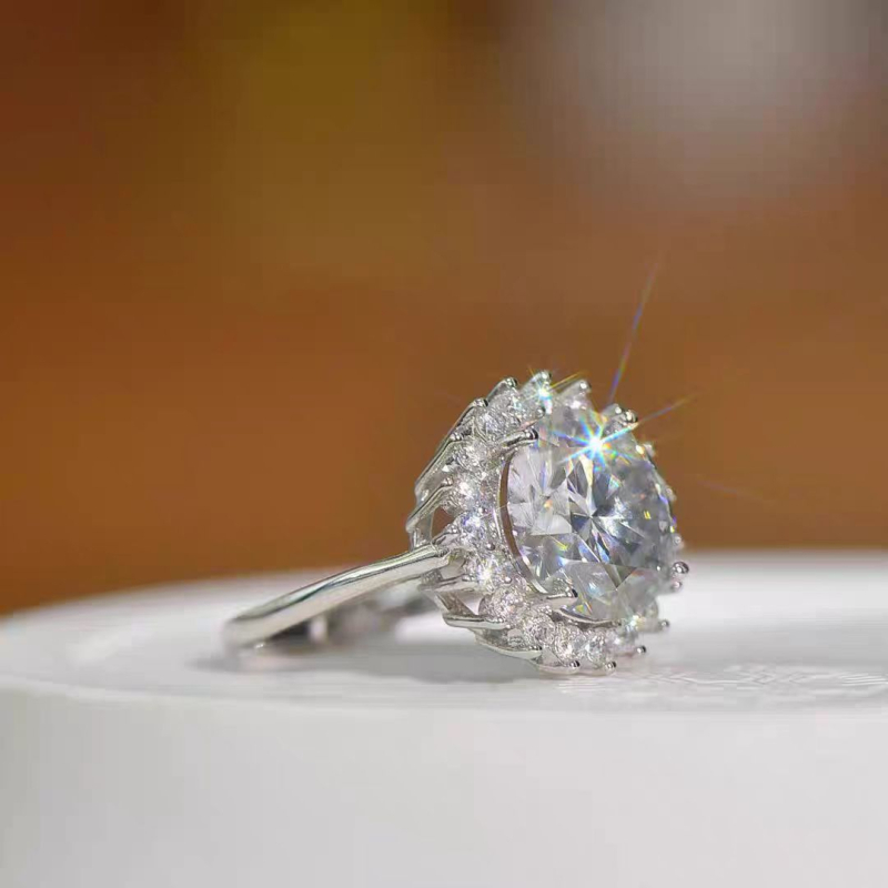 Δαχτυλίδι με διαμάντι μοισσανίτης αντίγραφο, κοπή σε σχήμα αυγού, ανοιχτός σχεδιασμός, για γυναίκες, χαλκός, ηλεκτροπλατίωση, αξεσουάρ χεριού με ελαφρύ πολυτελές στυλ