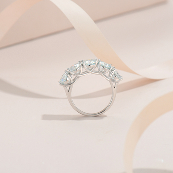 Δαχτυλίδι από χαλκό με πέντε διαμάντια σε επένδυση 5A ζιρκόν, αστρο-γεωμετρικό σχέδιο, γυναικείο δαχτυλίδι