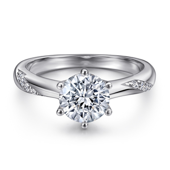 Tong Lin S925 srebrni prsten s kubnim cirkonijem, klasičan 1.2 ct, ženski vjenčani prsten