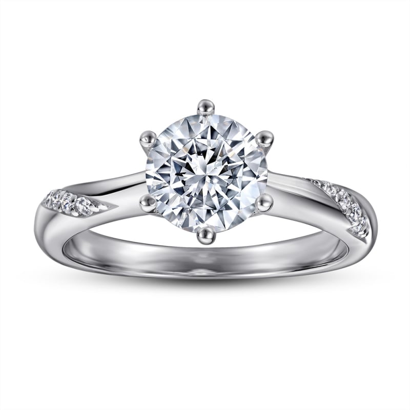 Tong Lin S925 srebrni prsten s kubnim cirkonijem, klasičan 1.2 ct, ženski vjenčani prsten