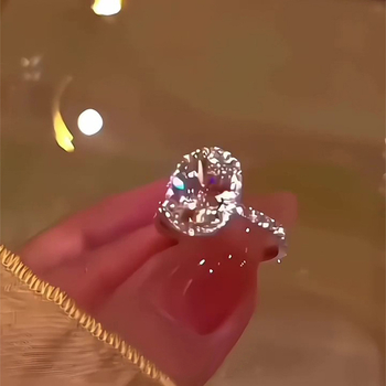 Δαχτυλίδι Moissanite με γεωμετρικό σχέδιο, ανοιχτό ρυθμιζόμενο, ηλεκτροπλατινωμένο φινίρισμα, ελαφρύ πολυτελές στυλ, unisex