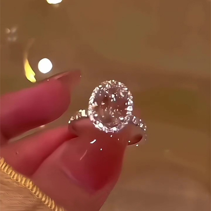 Δαχτυλίδι Moissanite με γεωμετρικό σχέδιο, ανοιχτό ρυθμιζόμενο, ηλεκτροπλατινωμένο φινίρισμα, ελαφρύ πολυτελές στυλ, unisex