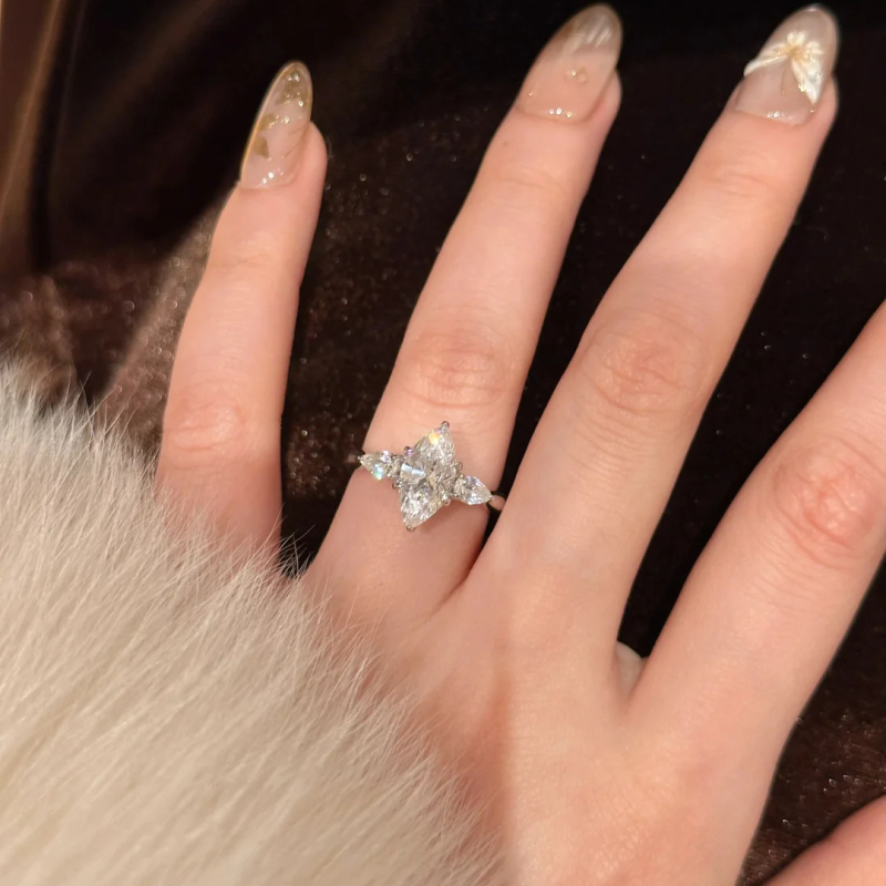 Δαχτυλίδι από χαλκό με ζιρκόν, σχήματος σταγόνας, ηλεκτροπλατίωση, MSR035