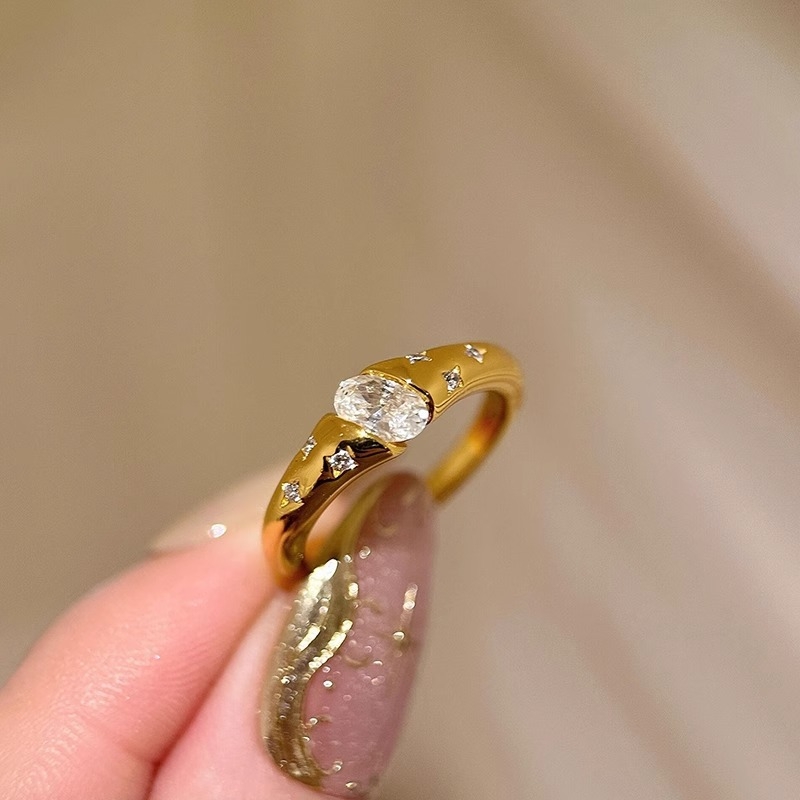 Réz gyűrű geometriai minimalist design nőknek, elektroplattolt felülettel