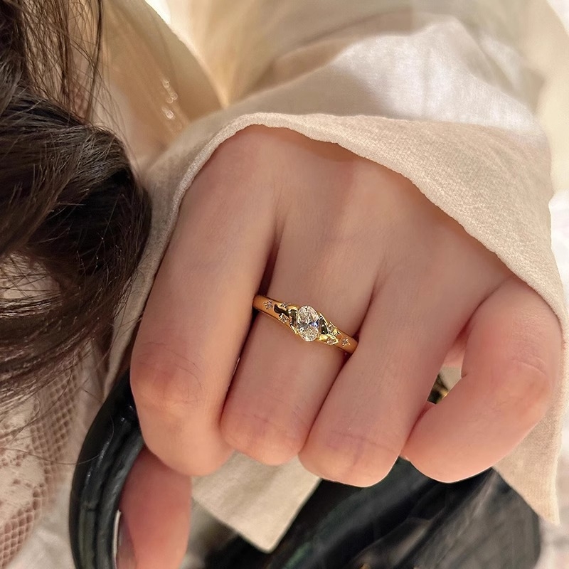 Réz gyűrű geometriai minimalist design nőknek, elektroplattolt felülettel