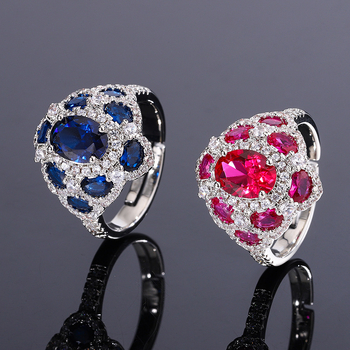 Graceful geometriai réz gyűrű cirkóniával nőknek, divatos kéz ékszerek, nyár 2023