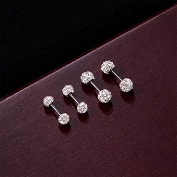 Titánium acélból készült fülbevaló, kerek fejű diamant-szerű dizájn, női elegáns stílus, alvás közben is viselhető (Anyag: titán acél; Feldolgozás: elektroplakálás; Forma: kerek fej; Stílus: városi divat; Célközönség: nők)