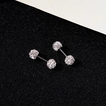 Titánium acélból készült fülbevaló, kerek fejű diamant-szerű dizájn, női elegáns stílus, alvás közben is viselhető (Anyag: titán acél; Feldolgozás: elektroplakálás; Forma: kerek fej; Stílus: városi divat; Célközönség: nők)