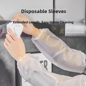 Vienkartiniai skaidrūs PE rankovių gaubtai, dulkių atsparūs, vandeniui atsparūs ir alyvoms atsparūs, virtuvės reikmėms