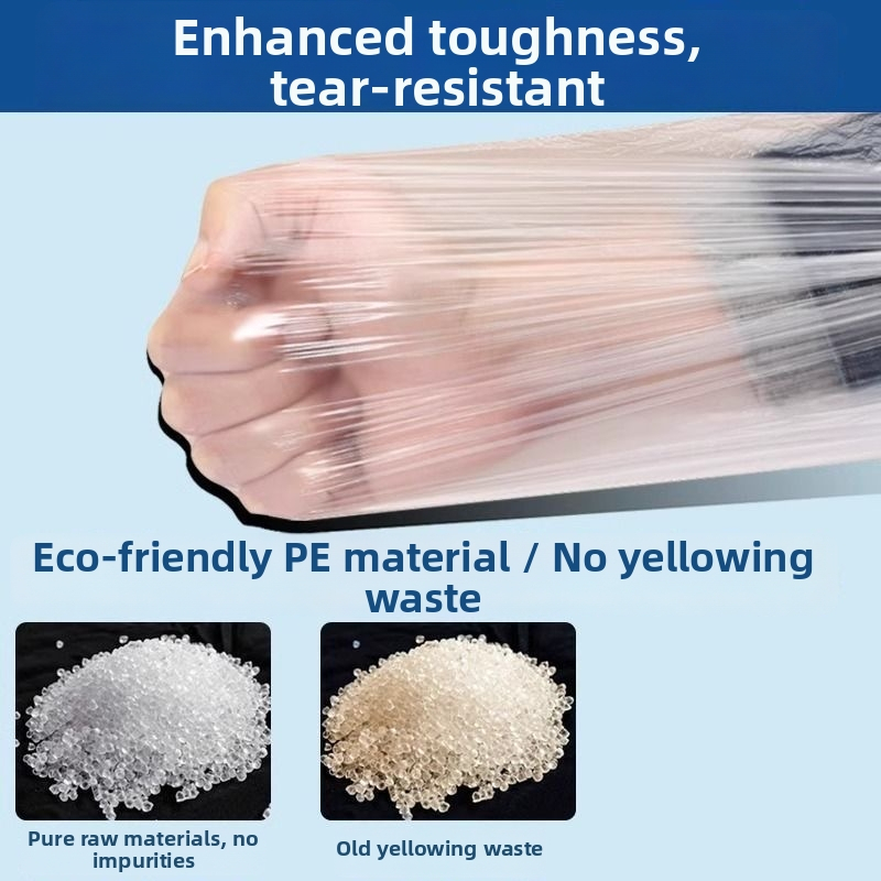 Vienkartiniai skaidrūs PE rankovių gaubtai, dulkių atsparūs, vandeniui atsparūs ir alyvoms atsparūs, virtuvės reikmėms