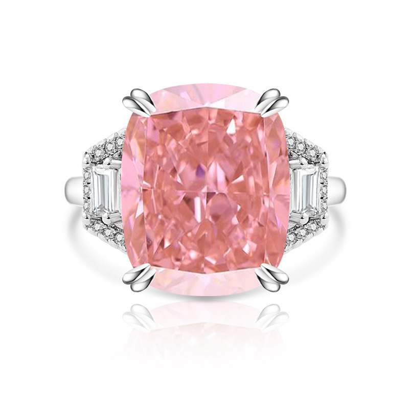 Prsten s geometrijskim dizajnom, bakar, srebrna intarzija, lagan luksuzni stil