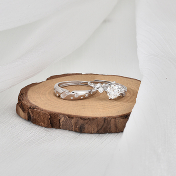 Nastaviteľný prsteň z Moissanitu zo striebra S925 – geometrický štýl, ľahký luxus, osadenie diamantom