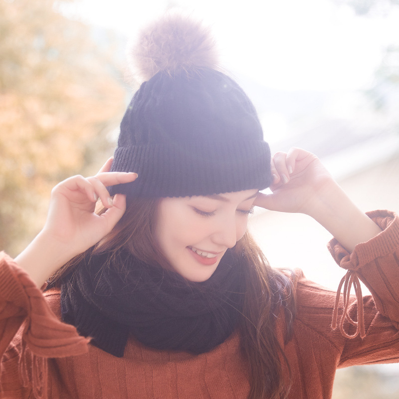 Golovejoy Dviejų dalių šalikų ir kepurės komplektas vyrams, vilna, žiema/ruduo, suaugusieji