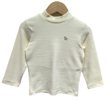 Koreai stílusú pamut bolyhosított hosszú ujjú póló félmagas gallérral, 3–8 éveseknek