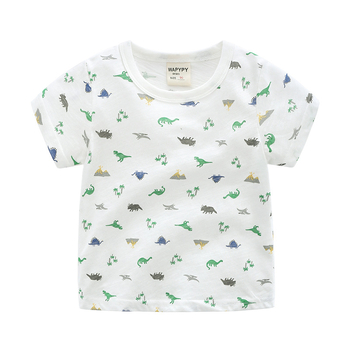 Dječji T‑shirt, korejskog stila, karikatura print, 100% pamuk, kratki rukav