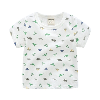 Dječji T‑shirt, korejskog stila, karikatura print, 100% pamuk, kratki rukav