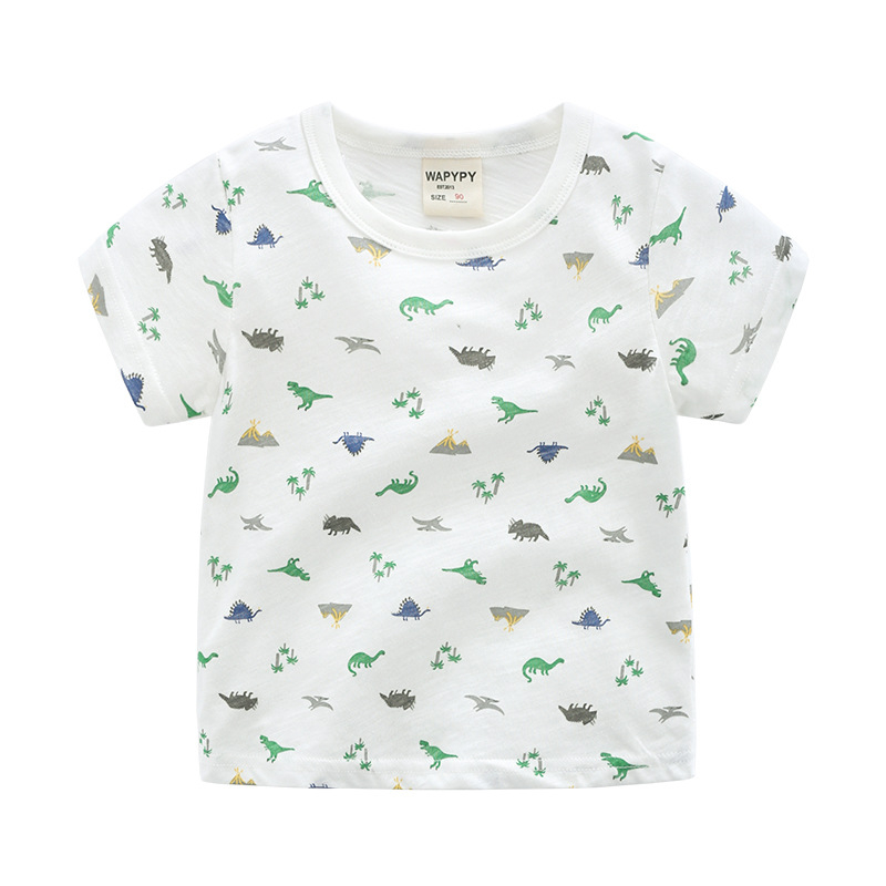Dječji T‑shirt, korejskog stila, karikatura print, 100% pamuk, kratki rukav