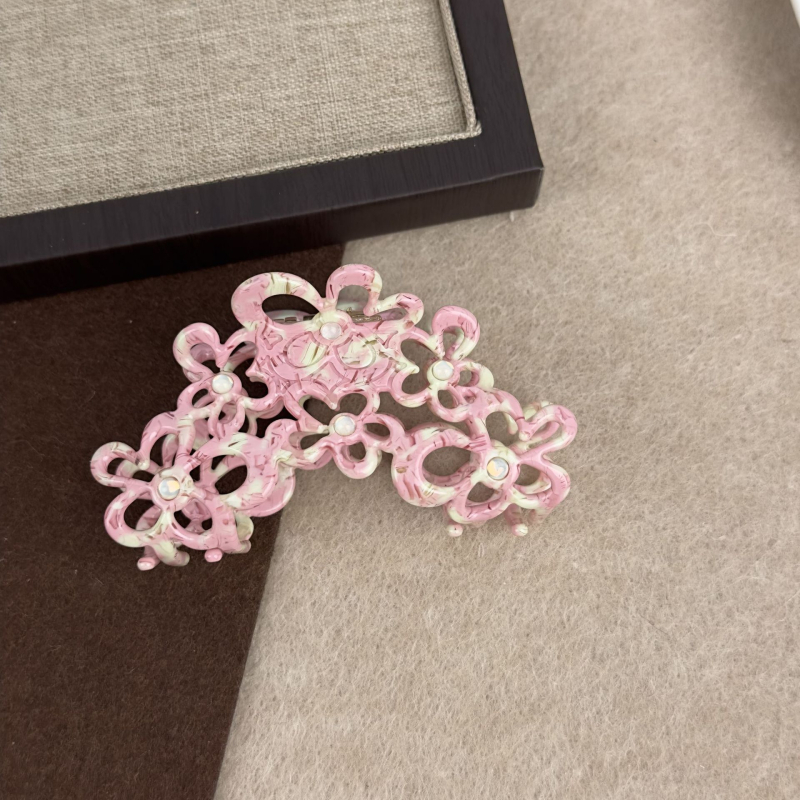 Gripper za kosu s acetatnom teksturom i rhinestones, korejskog stila, ručna izrada, Maca Baka