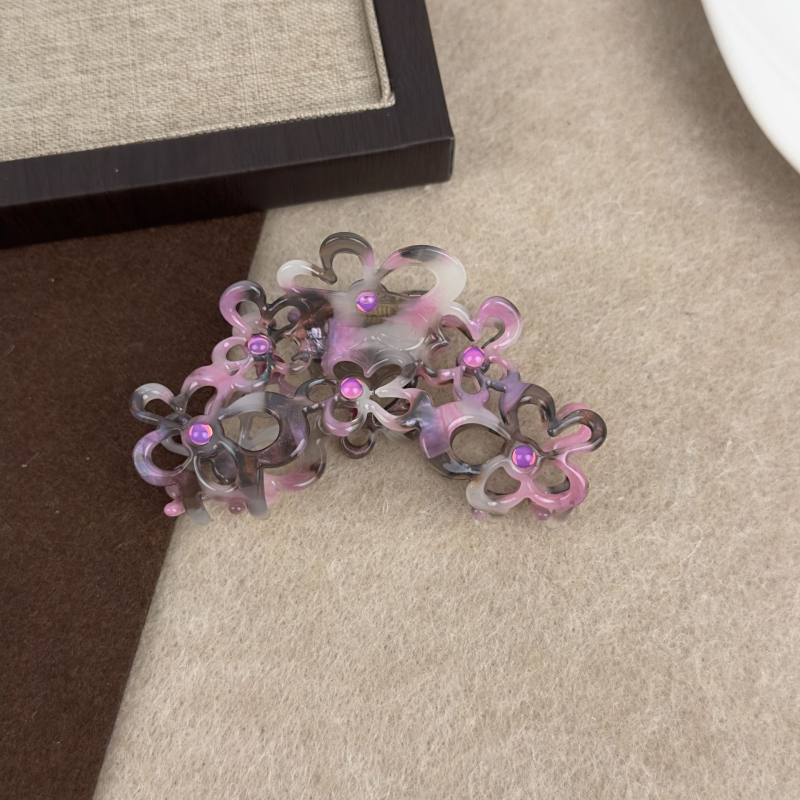 Gripper za kosu s acetatnom teksturom i rhinestones, korejskog stila, ručna izrada, Maca Baka