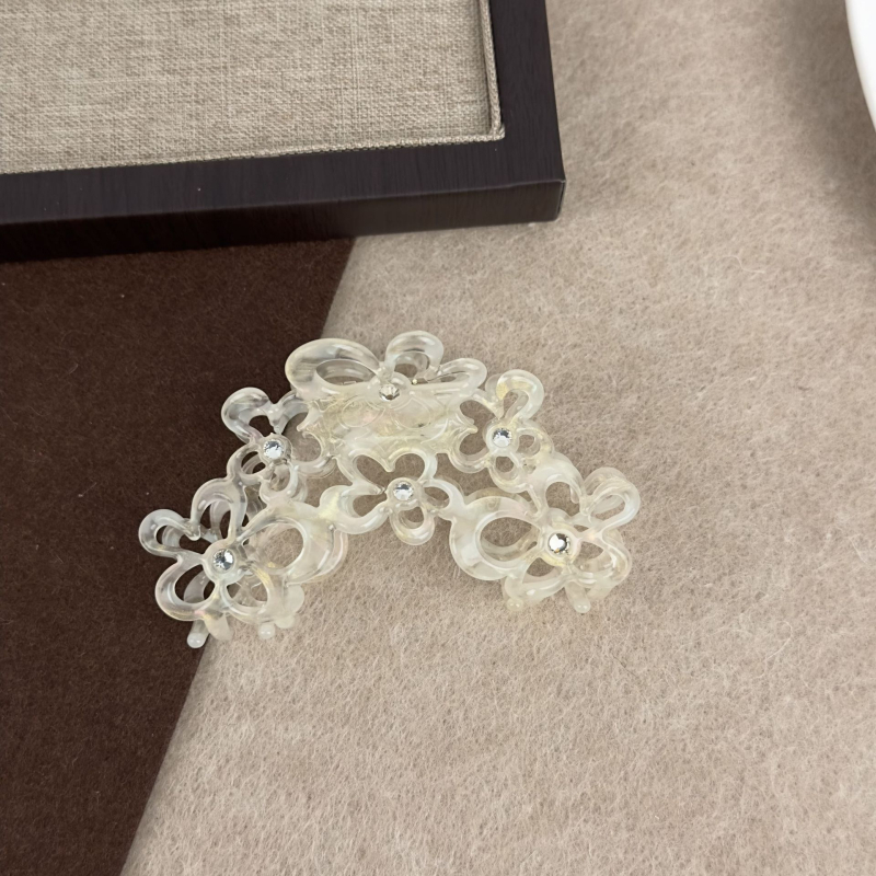 Gripper za kosu s acetatnom teksturom i rhinestones, korejskog stila, ručna izrada, Maca Baka