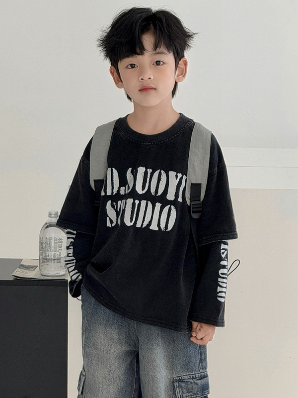 Dječji pulover bez kapuljače, casual stil, pamuk 90%, uzrast 8+, proljeće/jesen