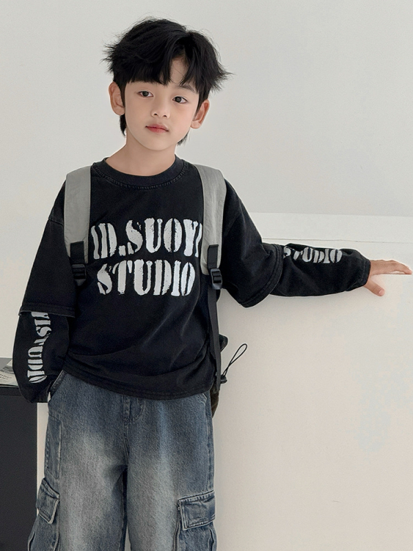 Dječji pulover bez kapuljače, casual stil, pamuk 90%, uzrast 8+, proljeće/jesen