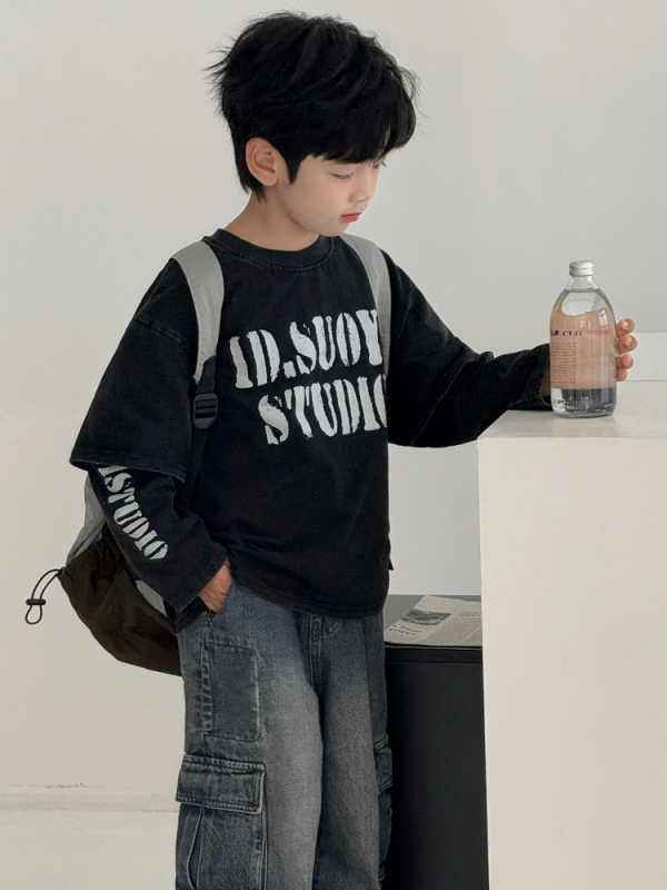 Dječji pulover bez kapuljače, casual stil, pamuk 90%, uzrast 8+, proljeće/jesen