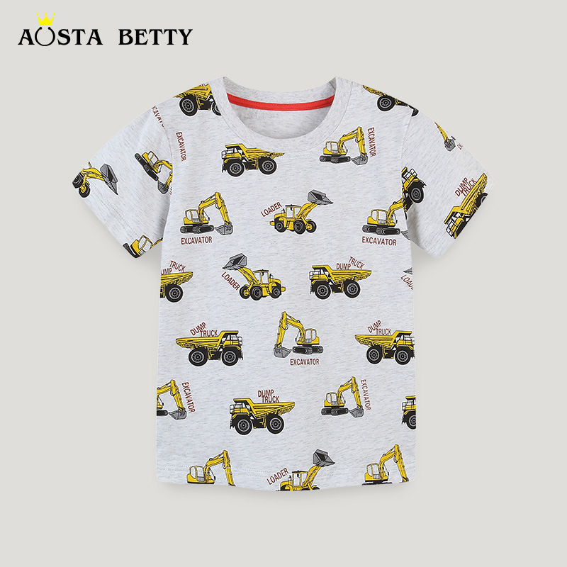 AOSTA BETTY Dječja pamucna majica kratkih rukava, kružni izrez, s printom crtanog lika, za dječake, ljeto
