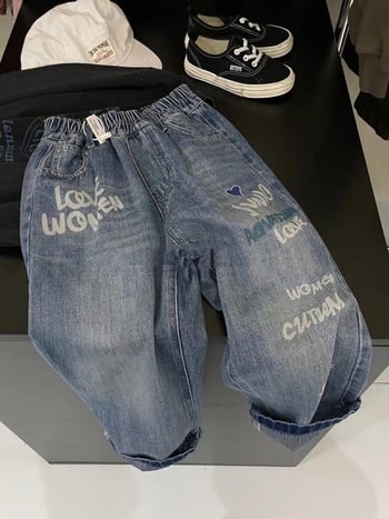 Hosszú ujjú pamut póló, koreai stílus, uniszex, tavasz–ősz szezon, retro betűs nyomtatás