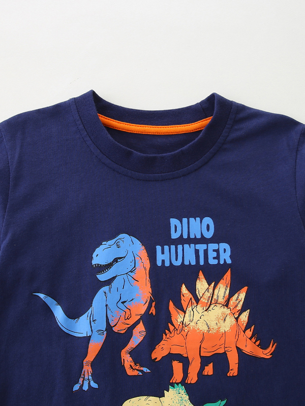 Dječja majica s dugim rukavima i tiskom dinosaura, 100% pamuk, jesenska kolekcija