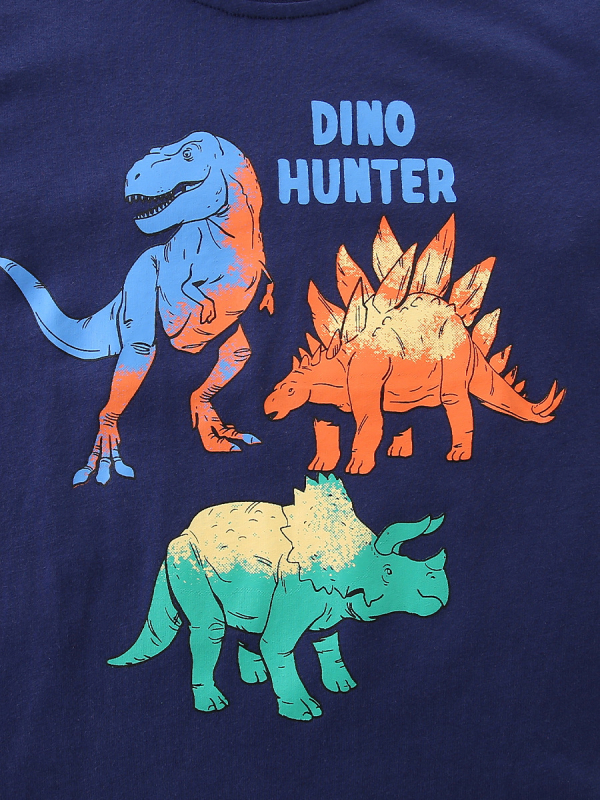 Dječja majica s dugim rukavima i tiskom dinosaura, 100% pamuk, jesenska kolekcija