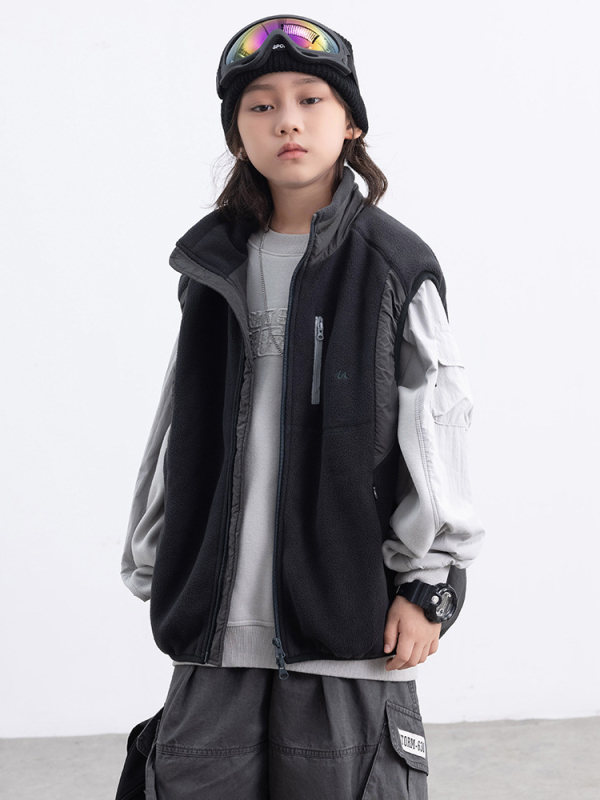 Dječja vesta, casual stil/Cardigan, debela, zatvarač na zip, 100% poliester